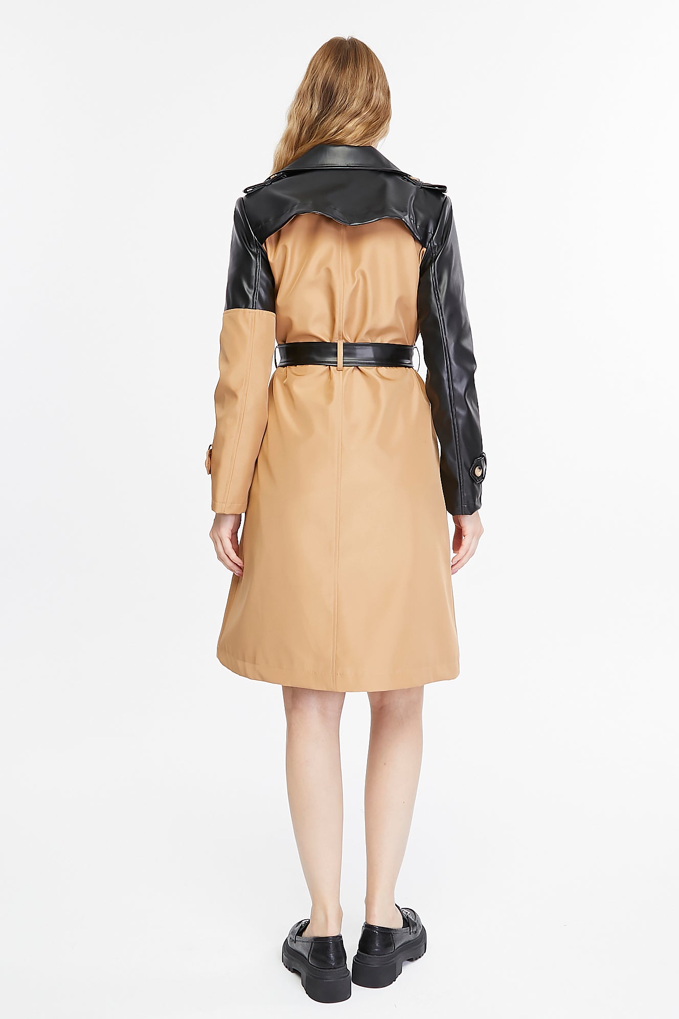 Asymmetric Colorblocking Trenchcoat