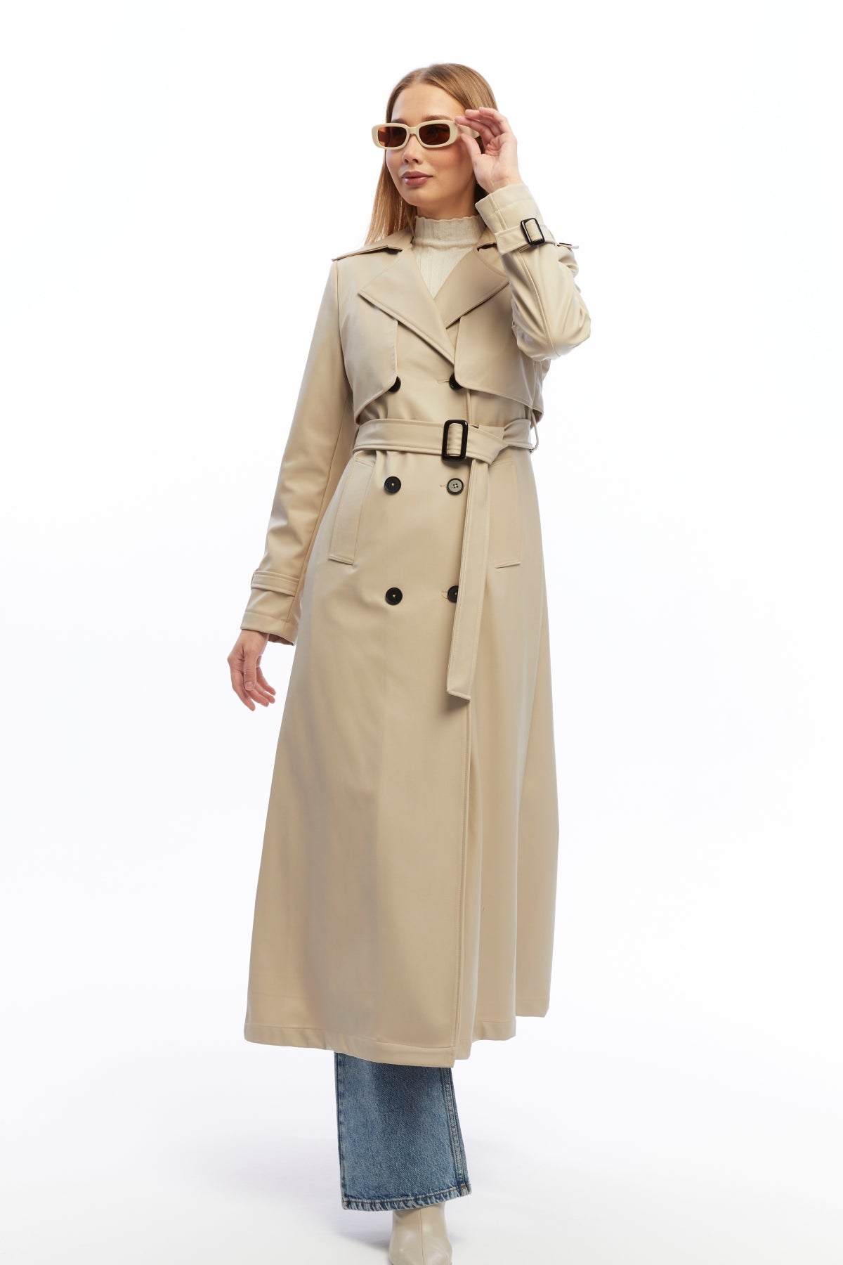Ledermantel Trenchcoat Klassisch