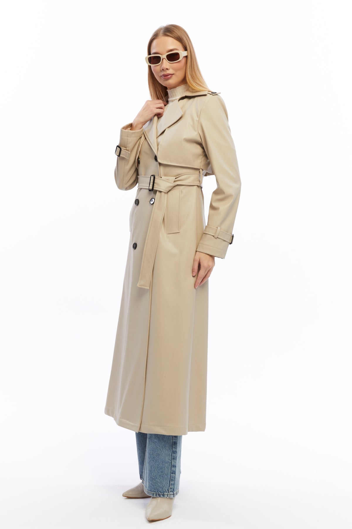Ledermantel Trenchcoat Klassisch