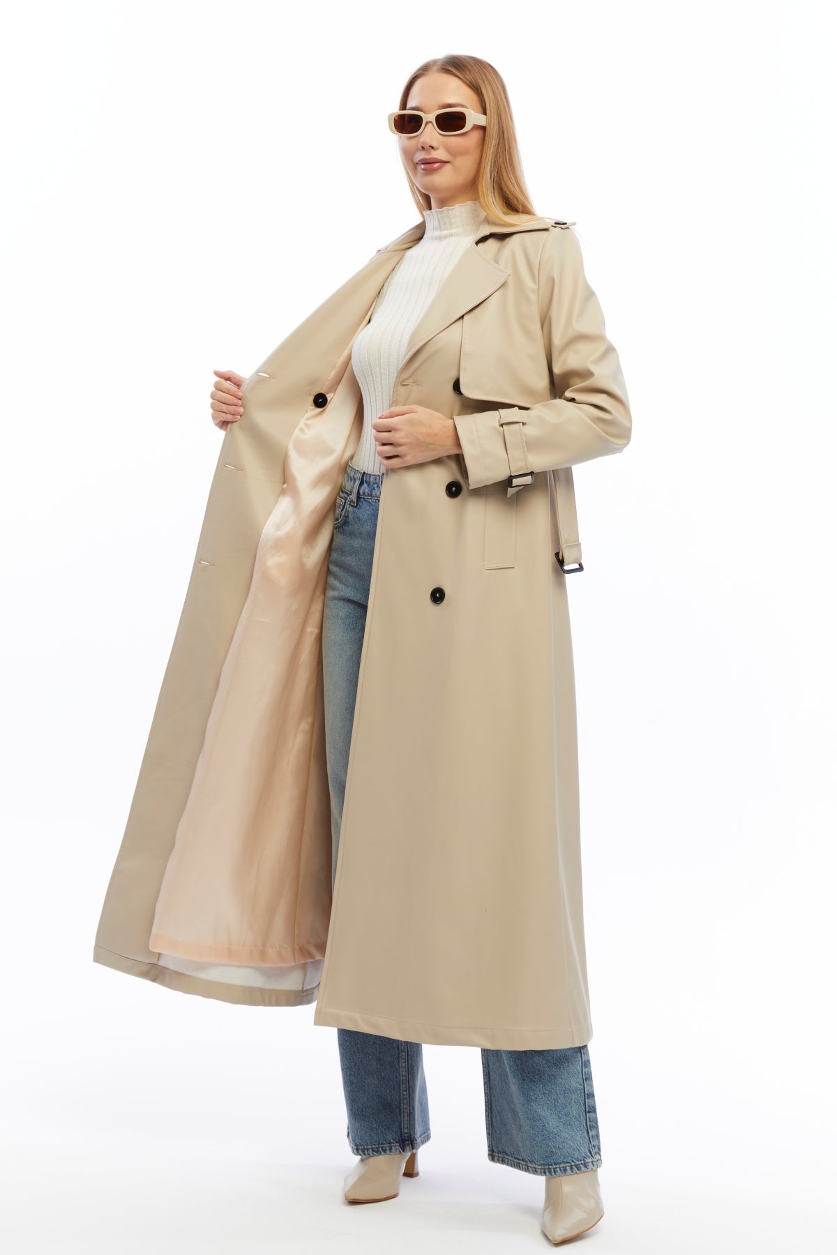 Ledermantel Trenchcoat Klassisch