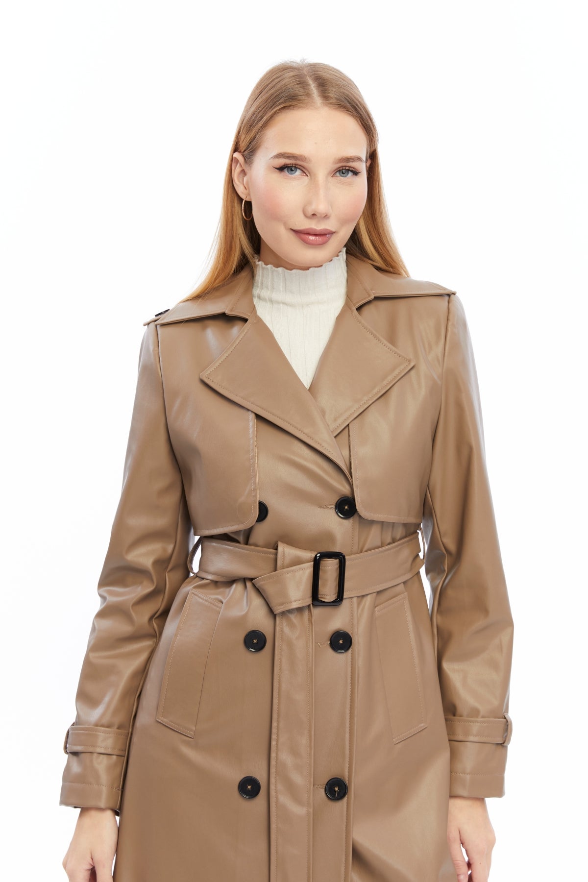 Ledermantel Trenchcoat Klassisch