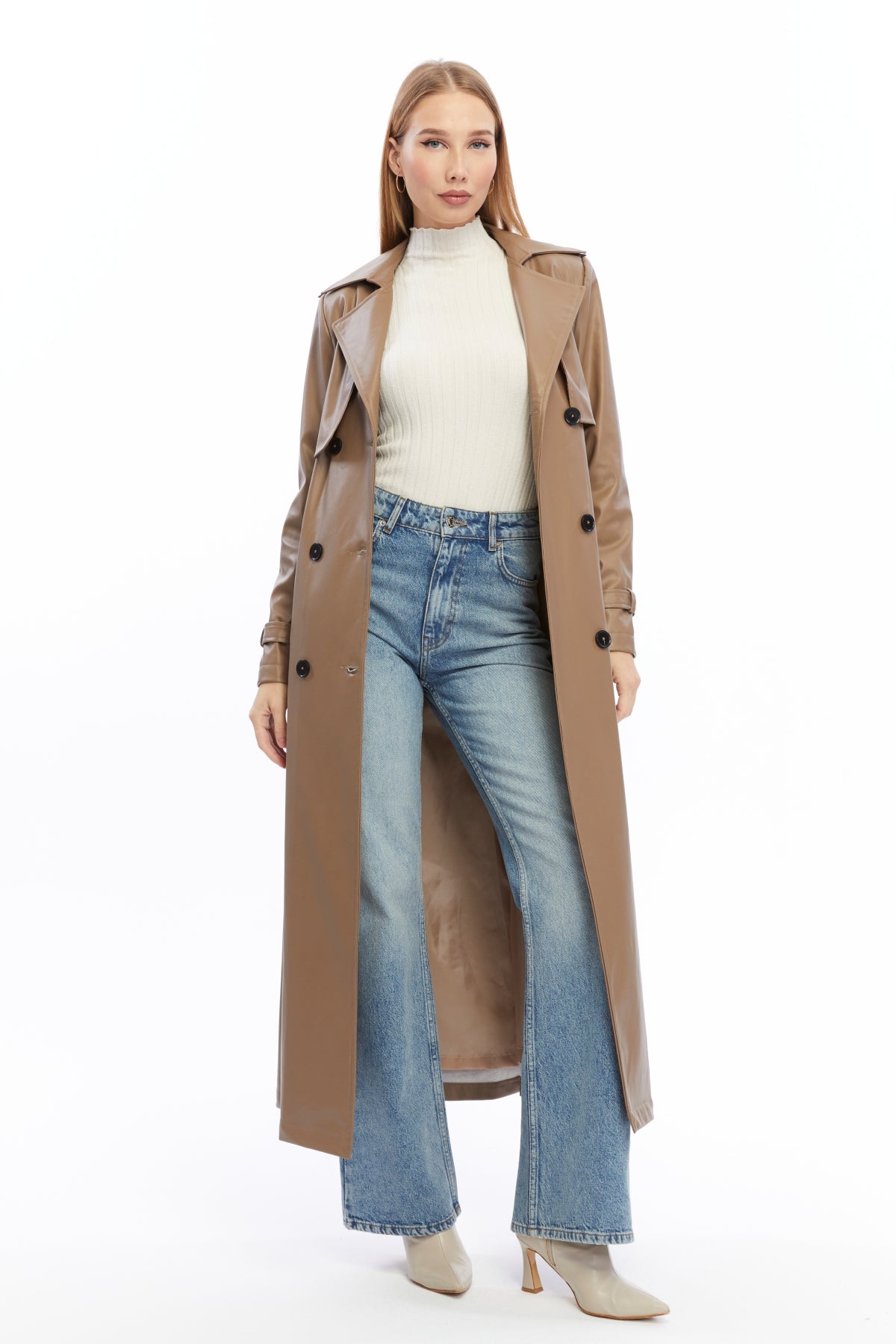 Ledermantel Trenchcoat Klassisch