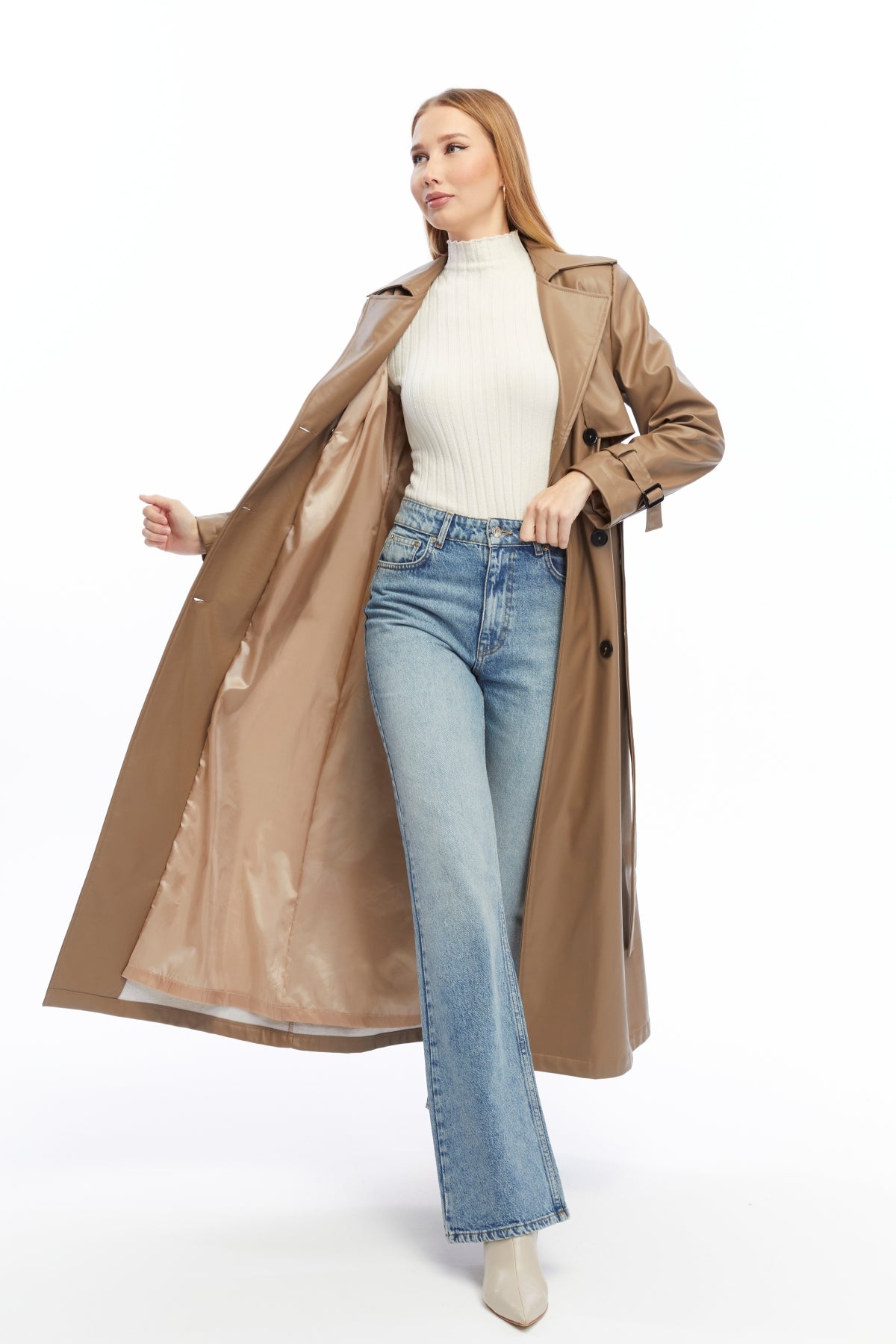 Ledermantel Trenchcoat Klassisch