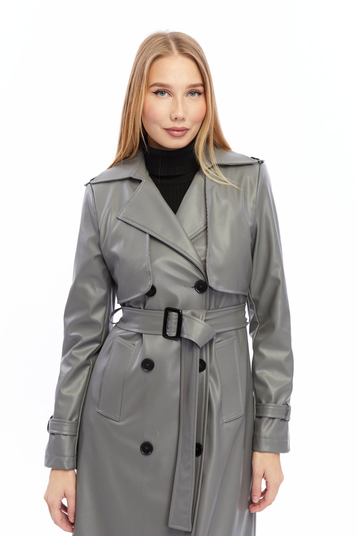 Ledermantel Trenchcoat Klassisch