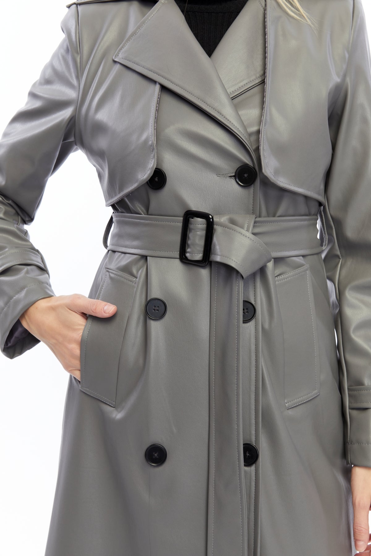 Ledermantel Trenchcoat Klassisch