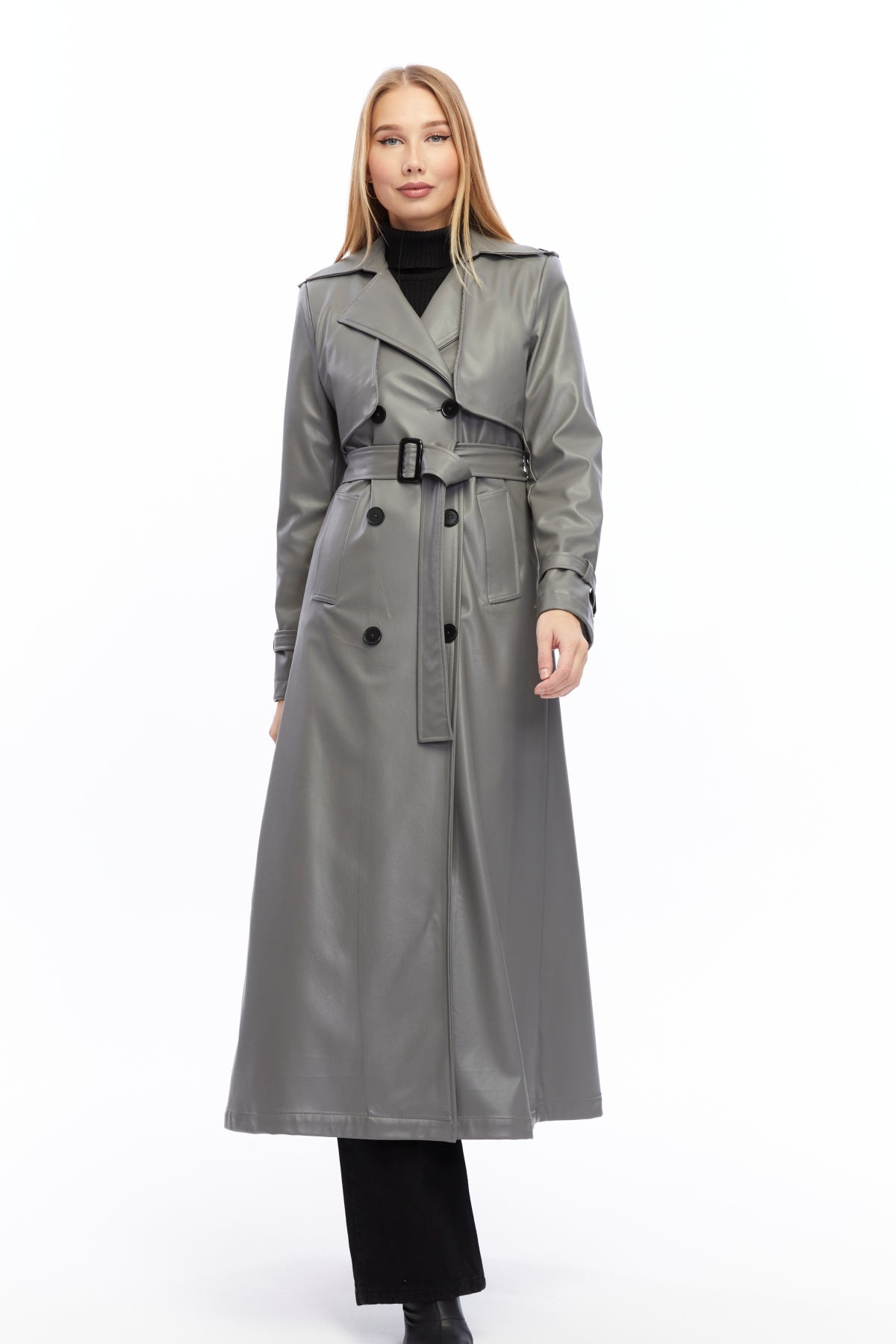 Ledermantel Trenchcoat Klassisch