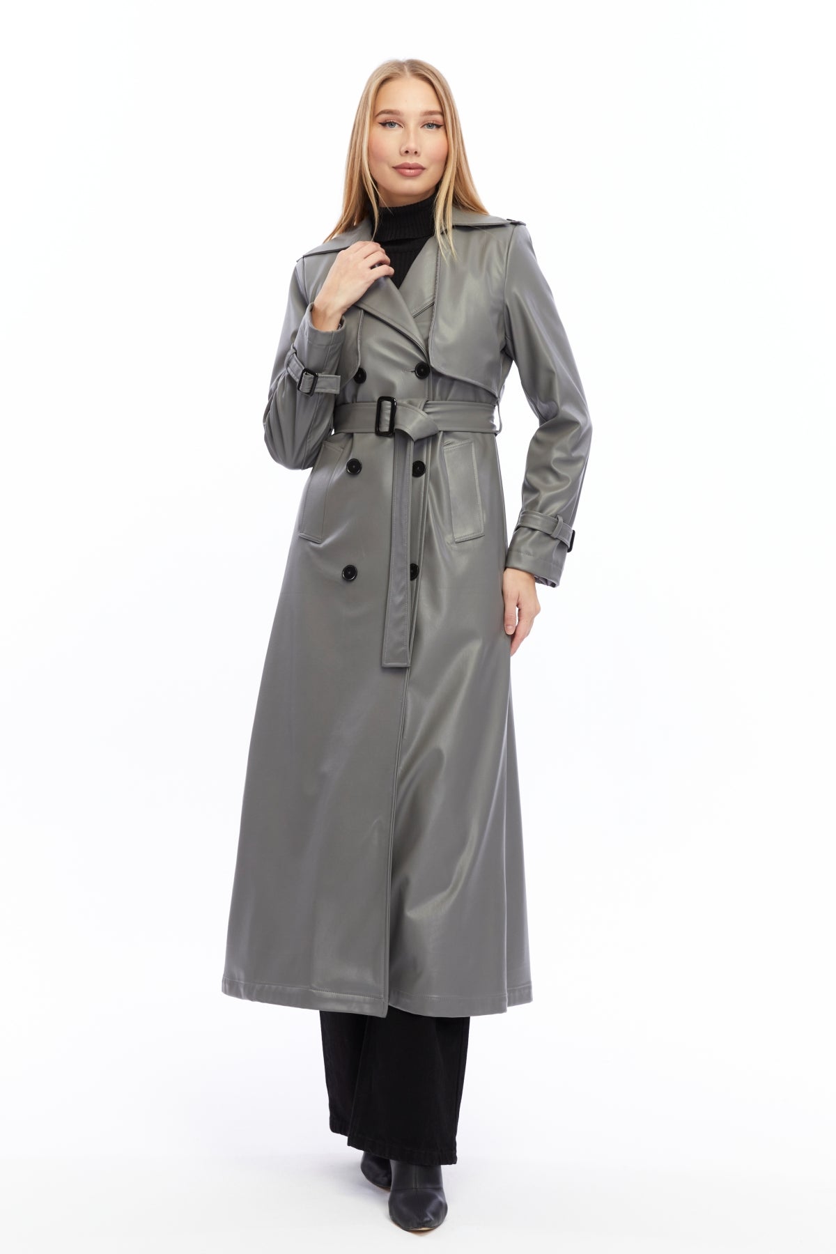 Ledermantel Trenchcoat Klassisch