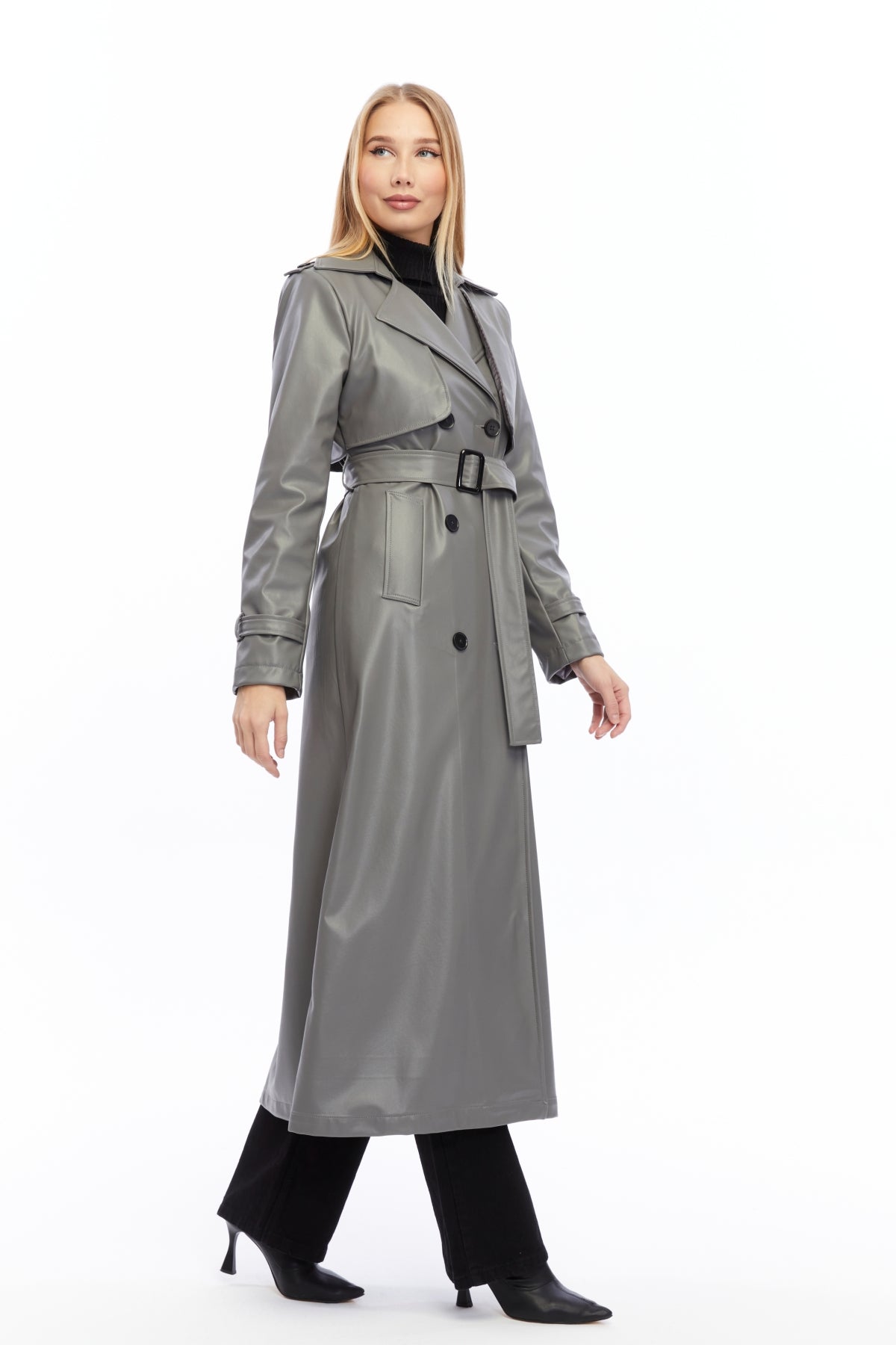 Ledermantel Trenchcoat Klassisch
