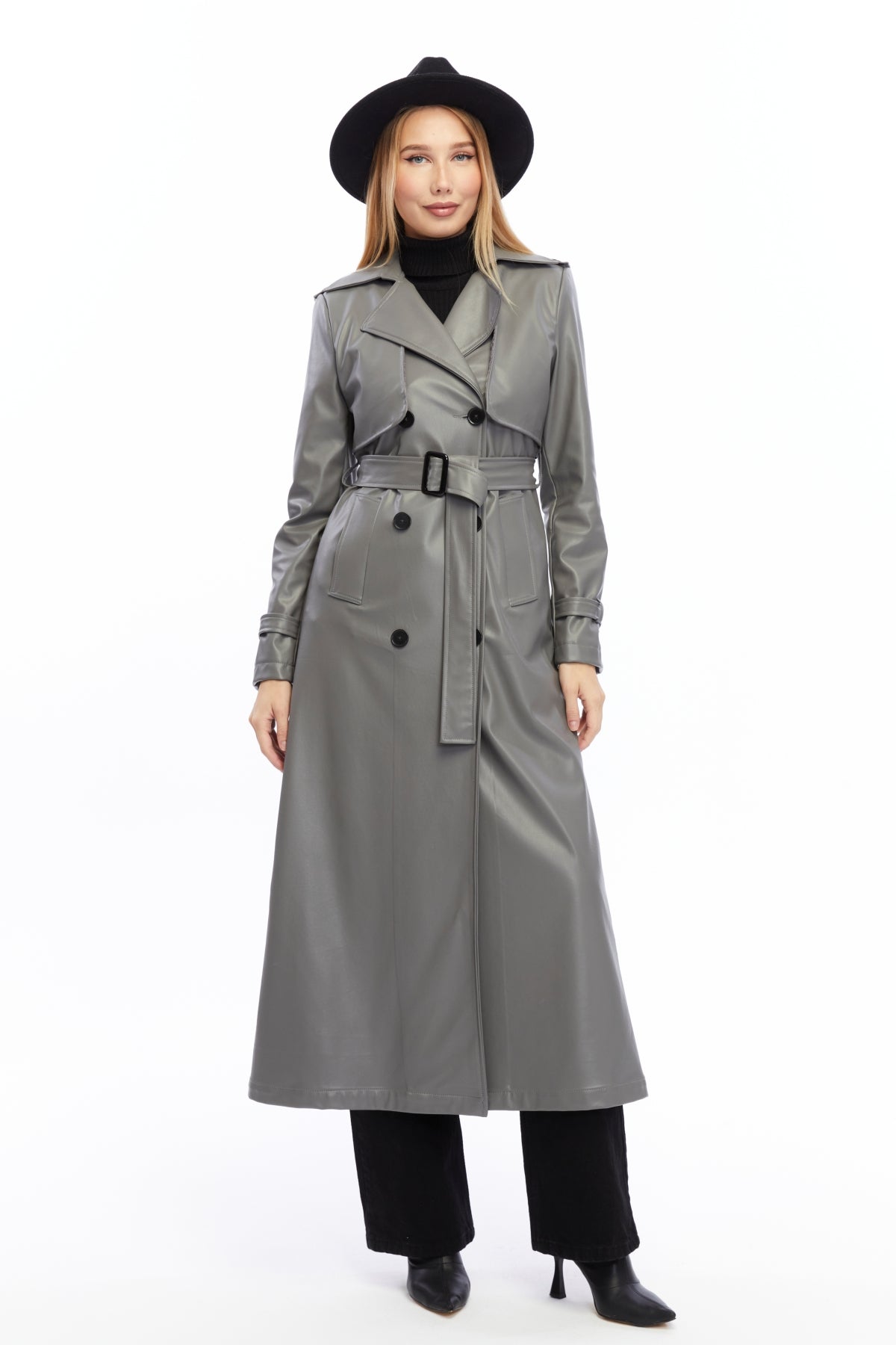 Ledermantel Trenchcoat Klassisch