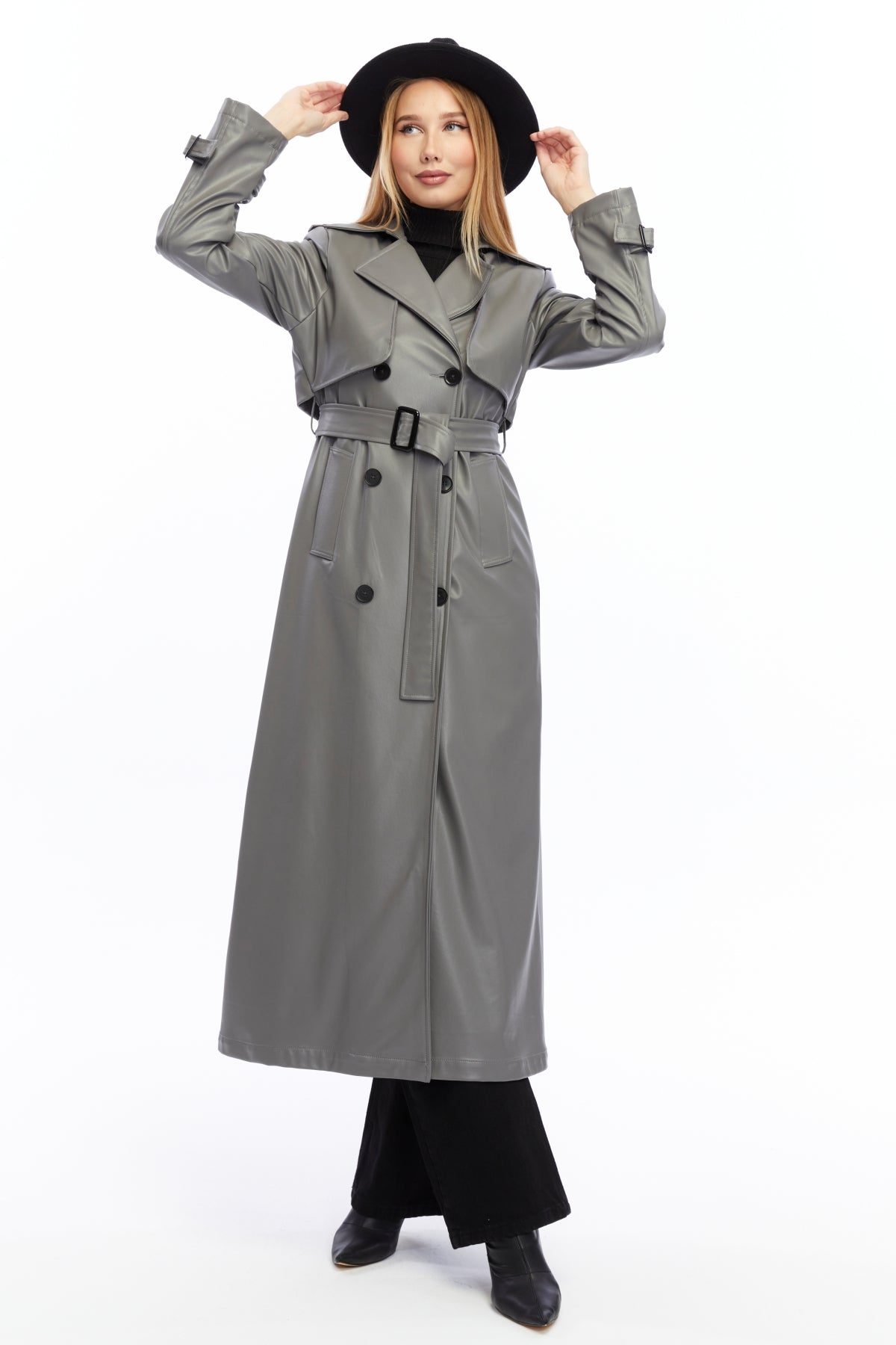 Ledermantel Trenchcoat Klassisch