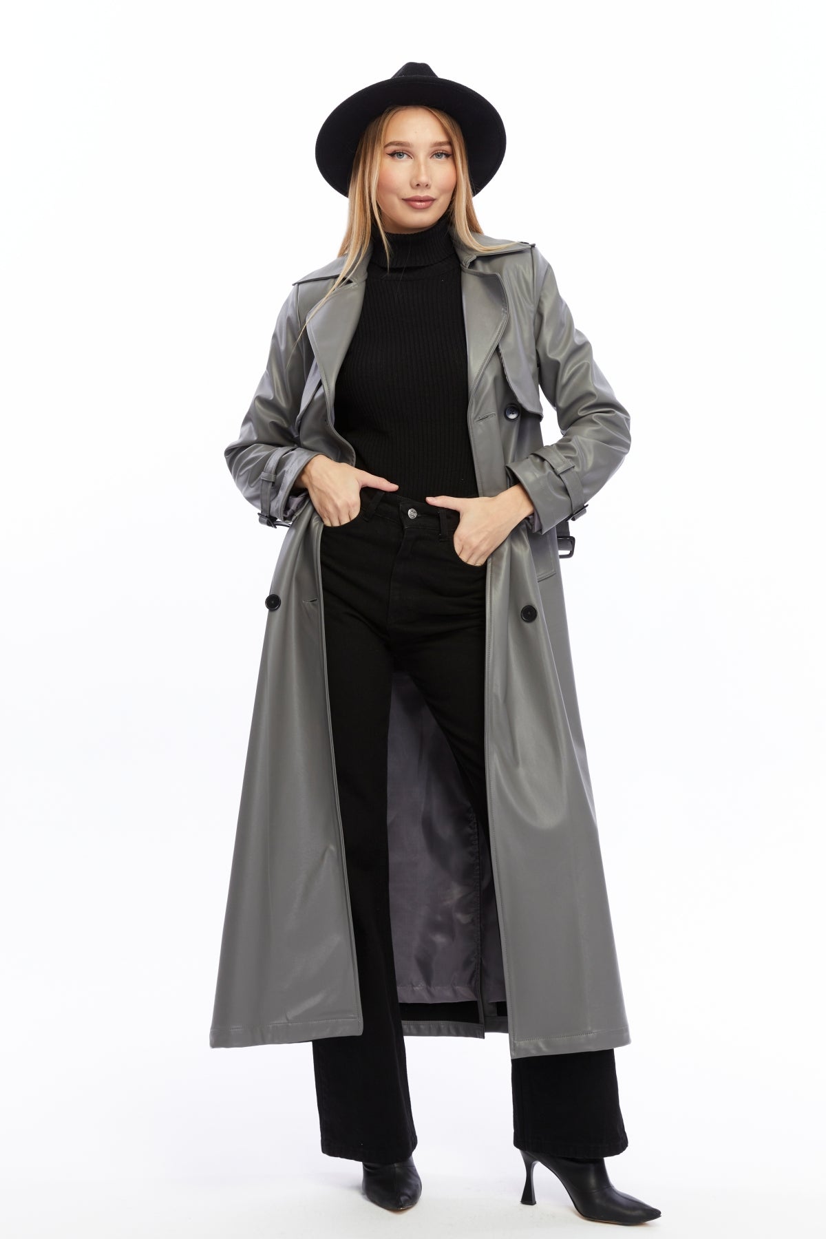 Ledermantel Trenchcoat Klassisch