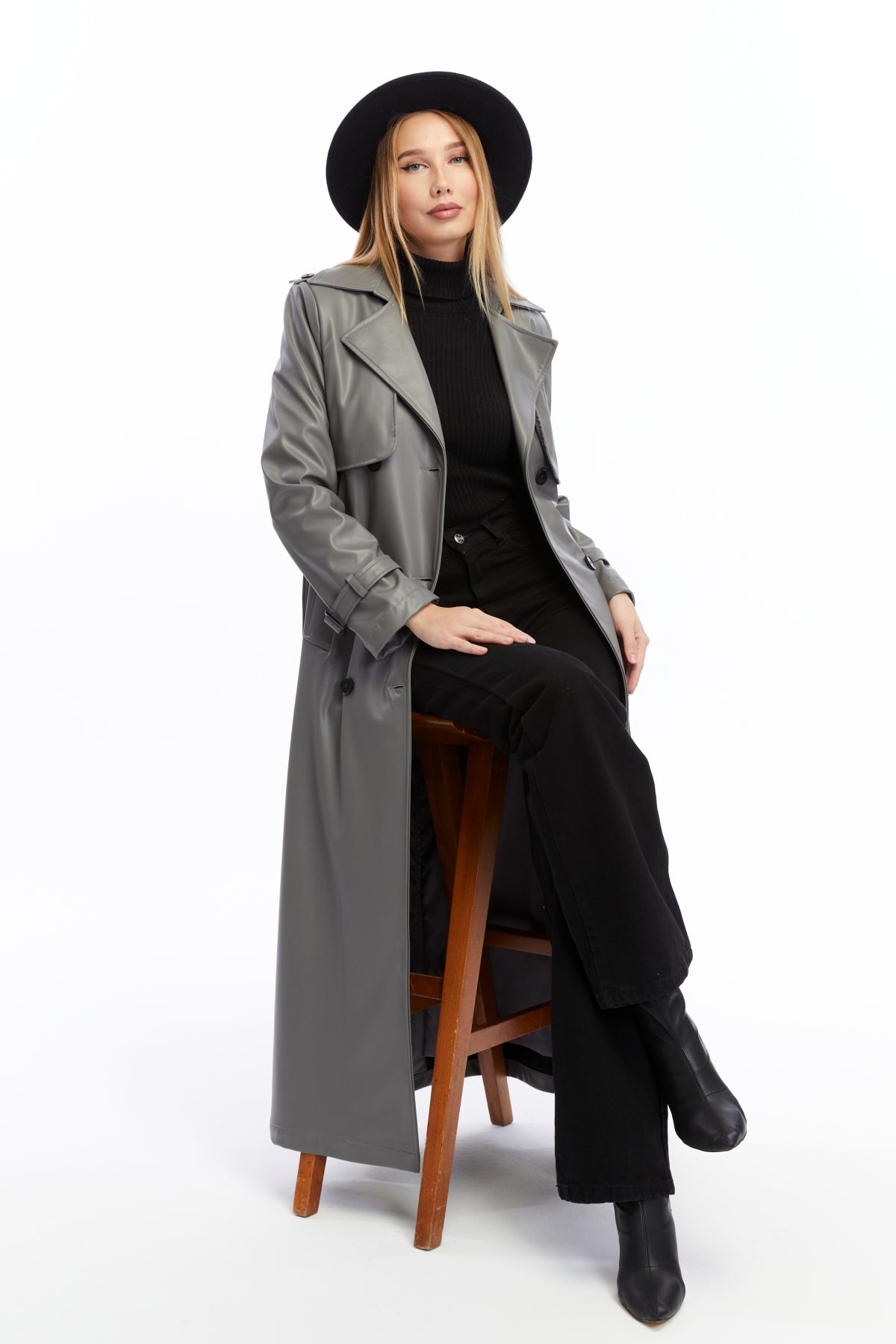 Ledermantel Trenchcoat Klassisch