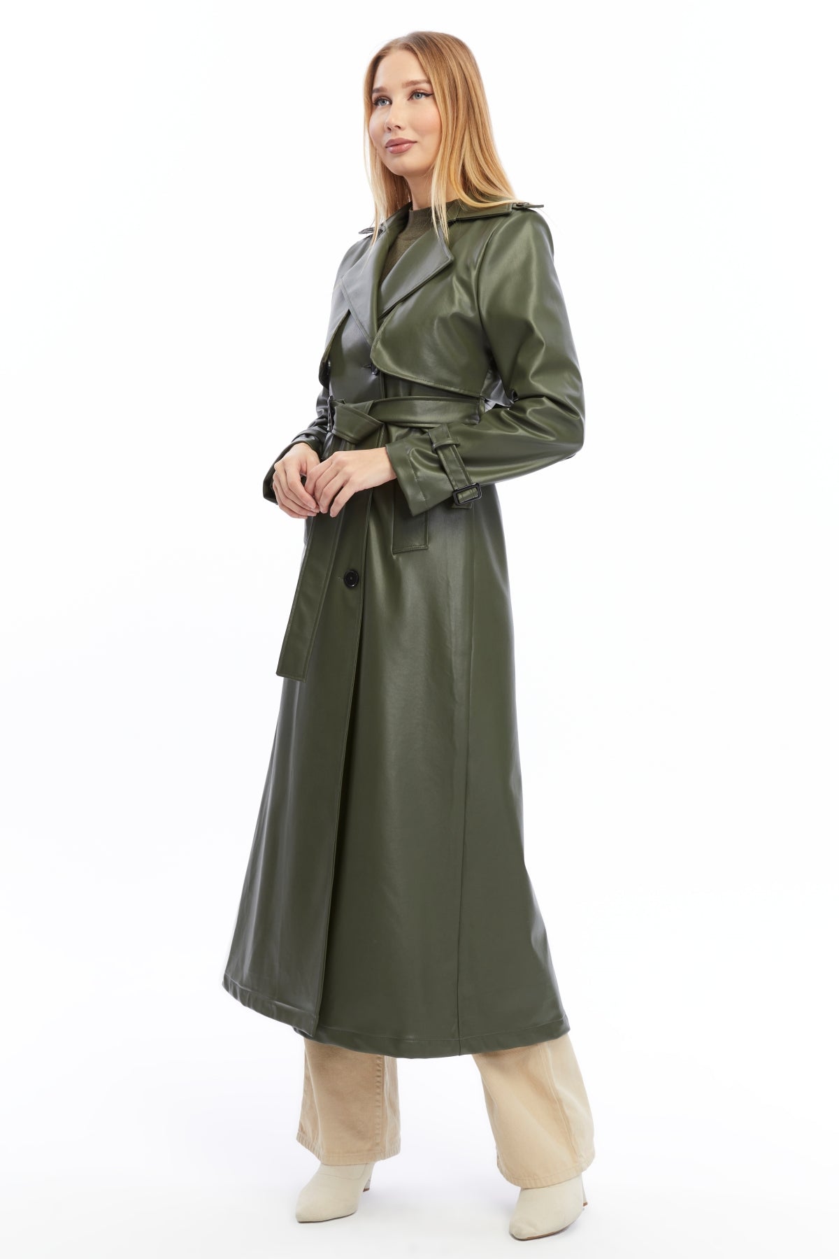 Ledermantel Trenchcoat Klassisch