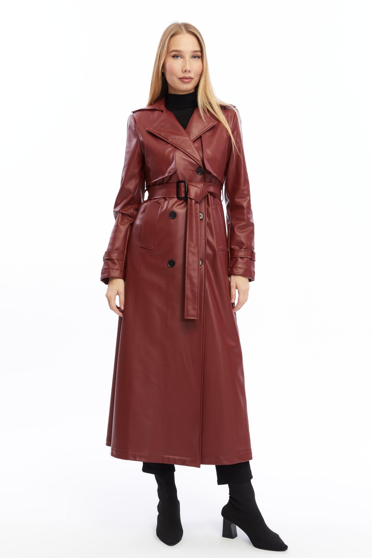 Ledermantel Trenchcoat Klassisch