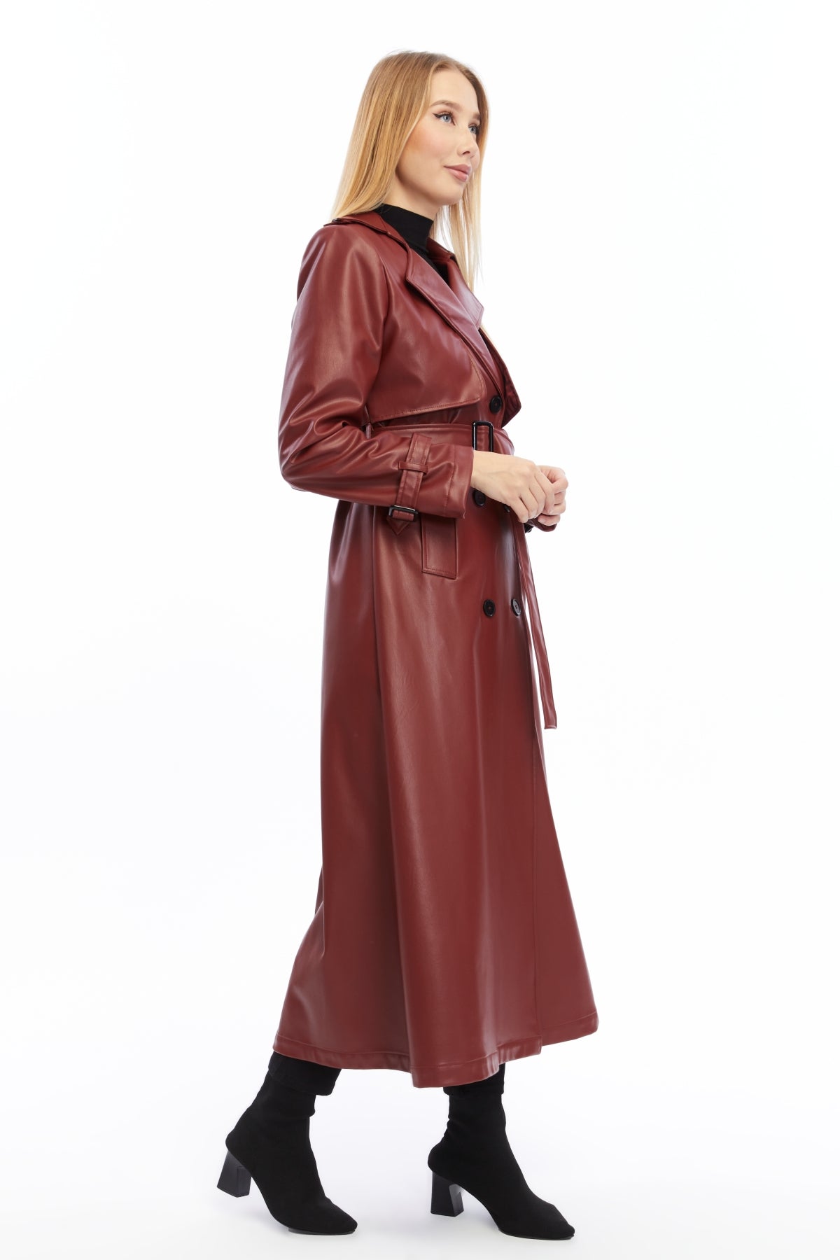 Ledermantel Trenchcoat Klassisch