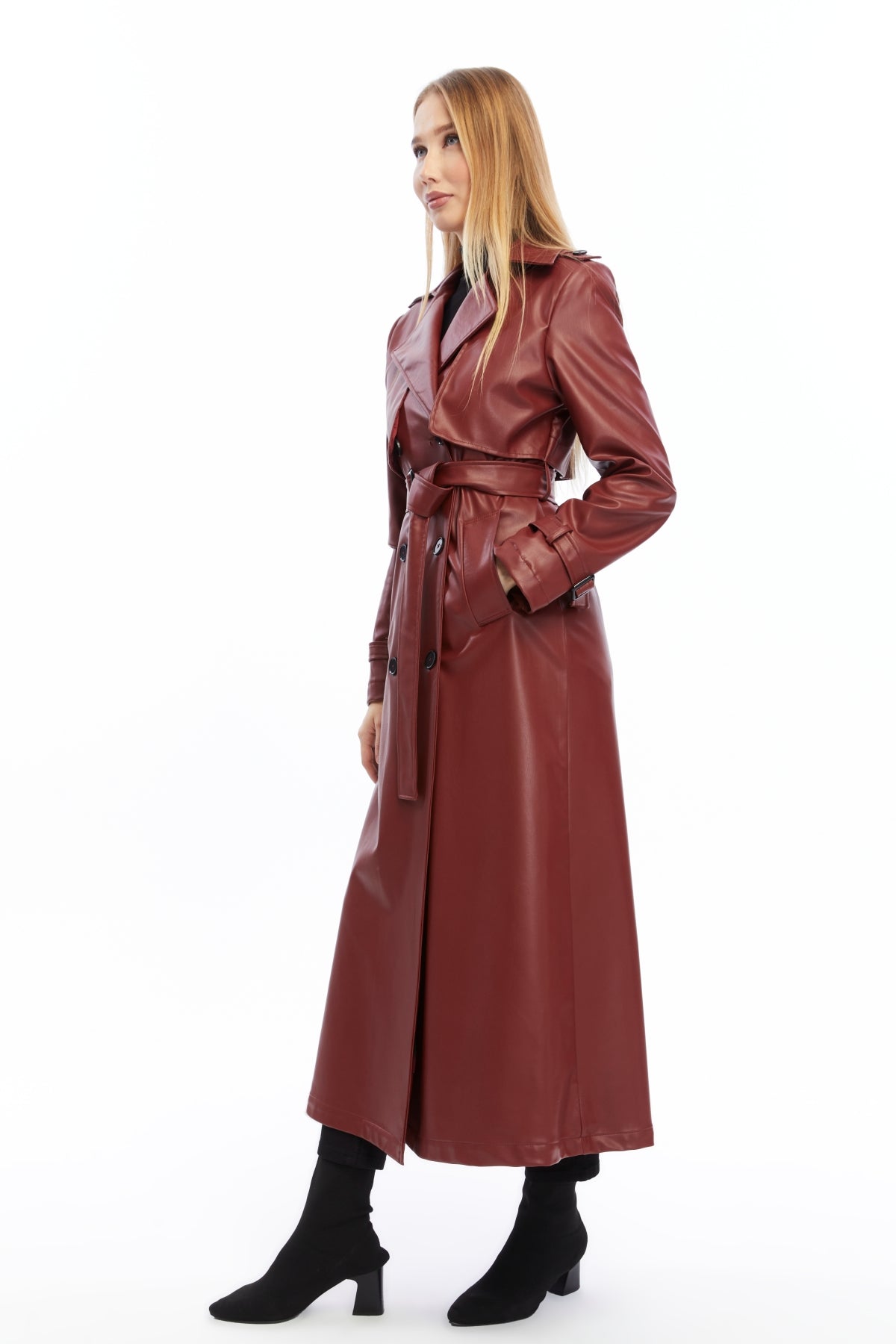 Ledermantel Trenchcoat Klassisch