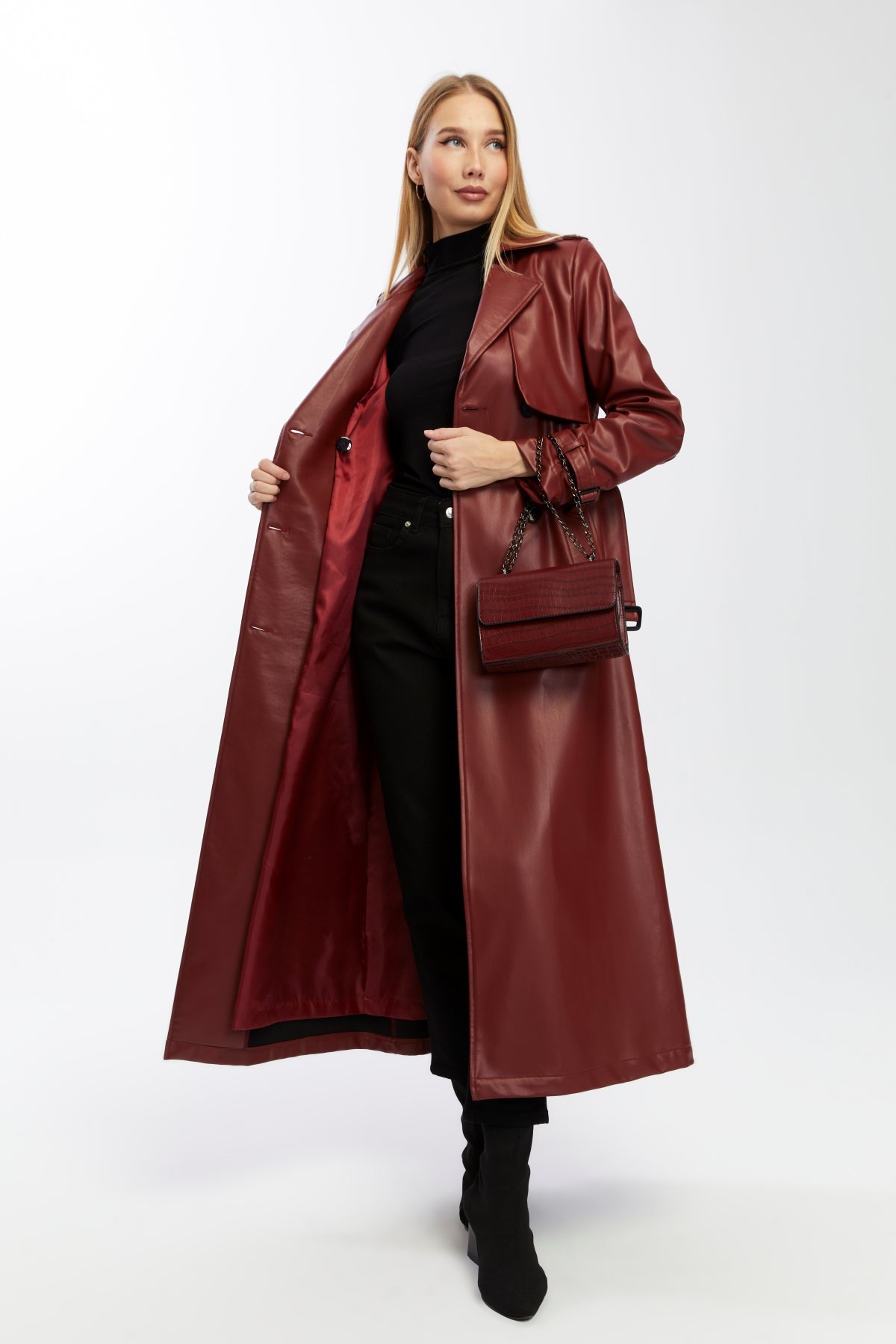 Ledermantel Trenchcoat Klassisch