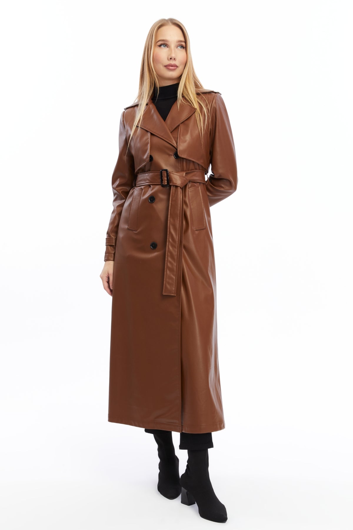 Ledermantel Trenchcoat Klassisch