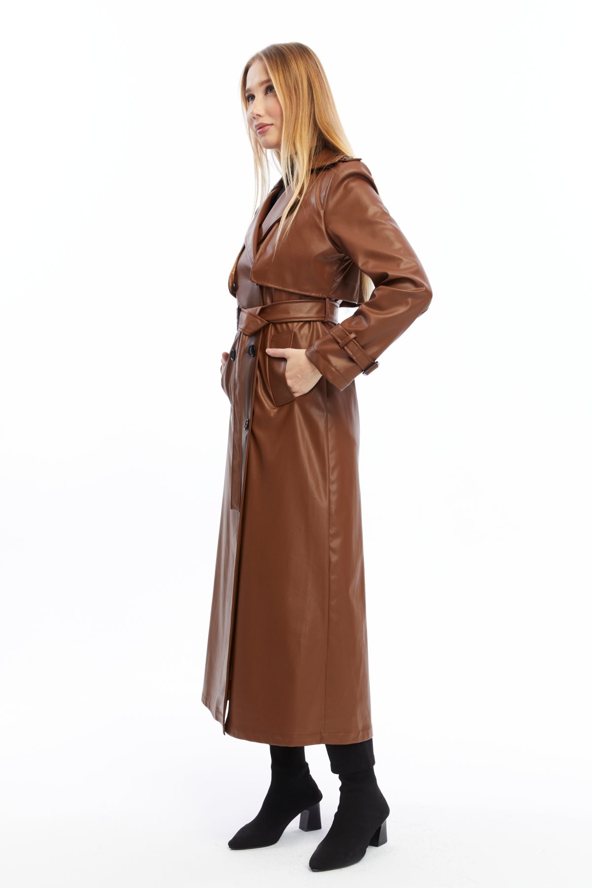 Ledermantel Trenchcoat Klassisch