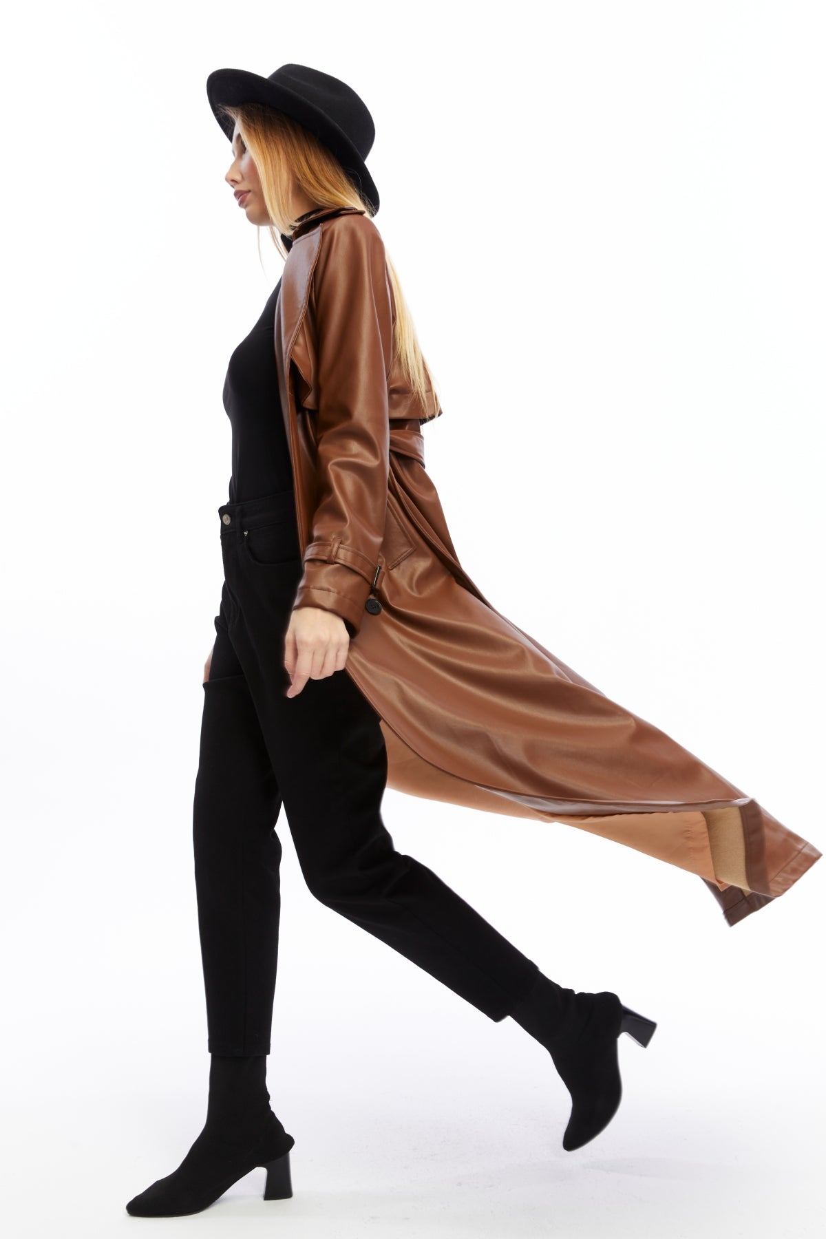 Ledermantel Trenchcoat Klassisch