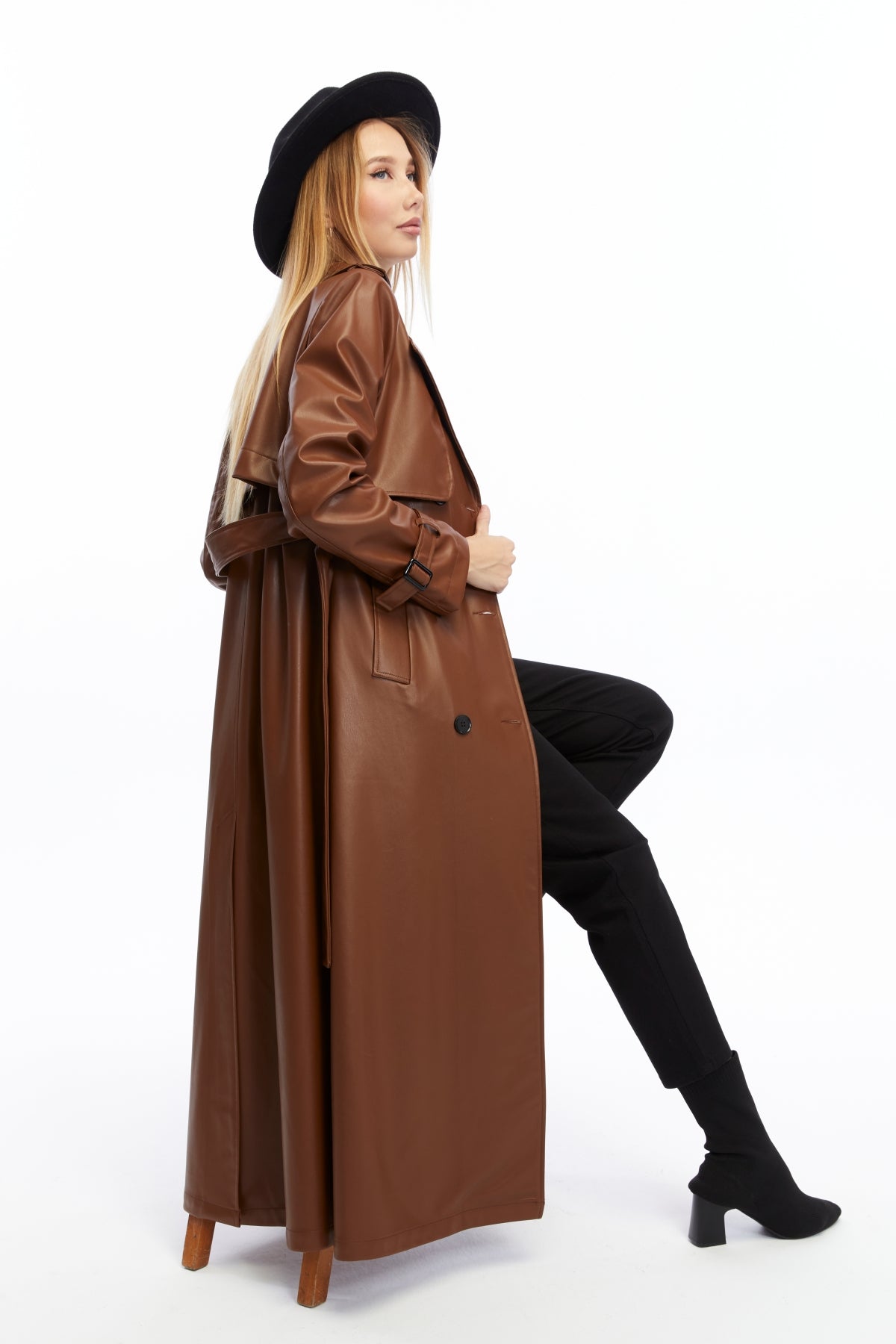 Ledermantel Trenchcoat Klassisch