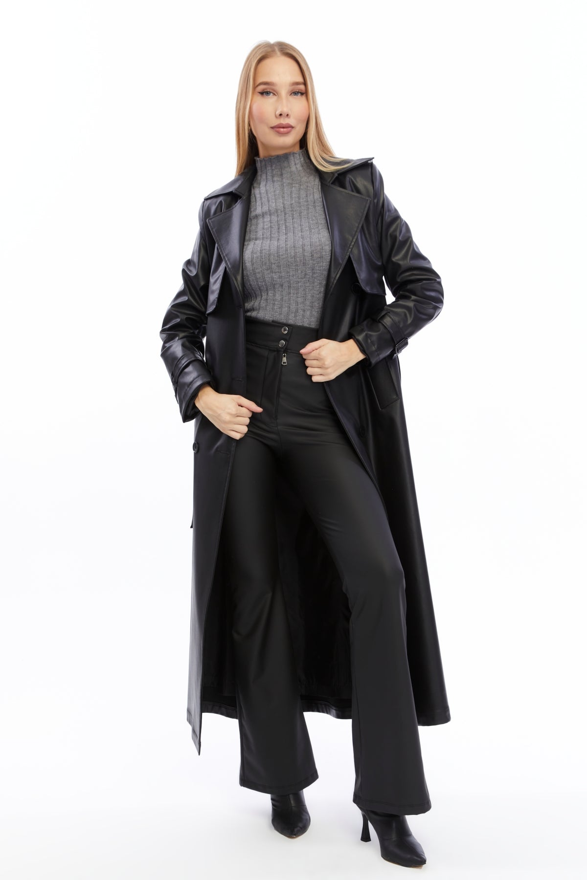 Ledermantel Trenchcoat Klassisch
