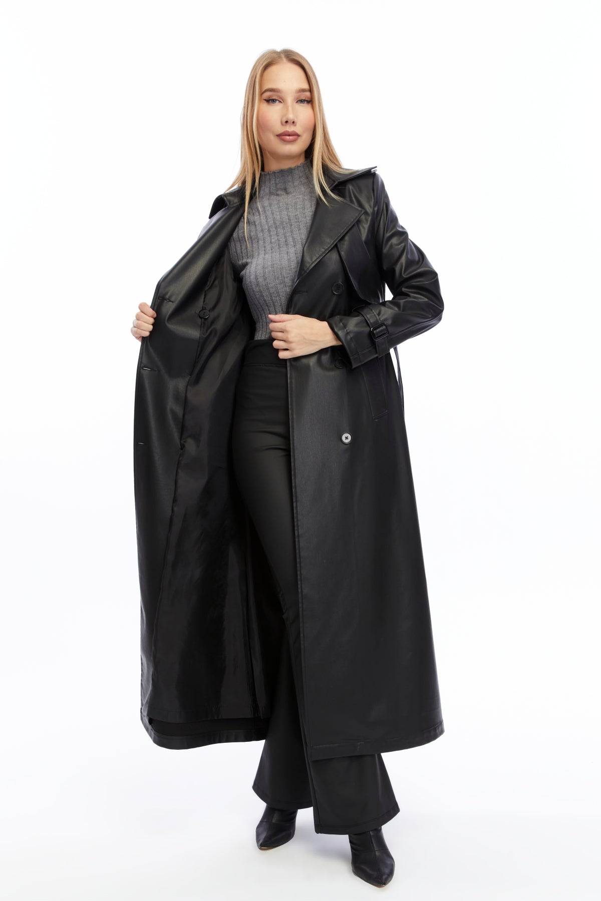Ledermantel Trenchcoat Klassisch