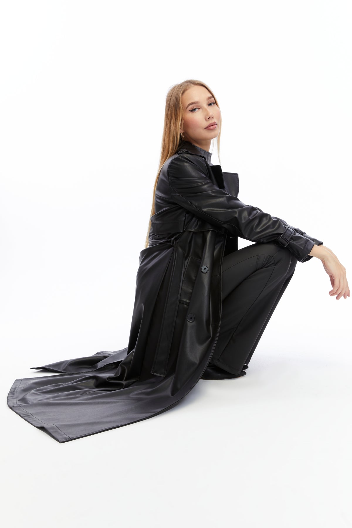 Ledermantel Trenchcoat Klassisch