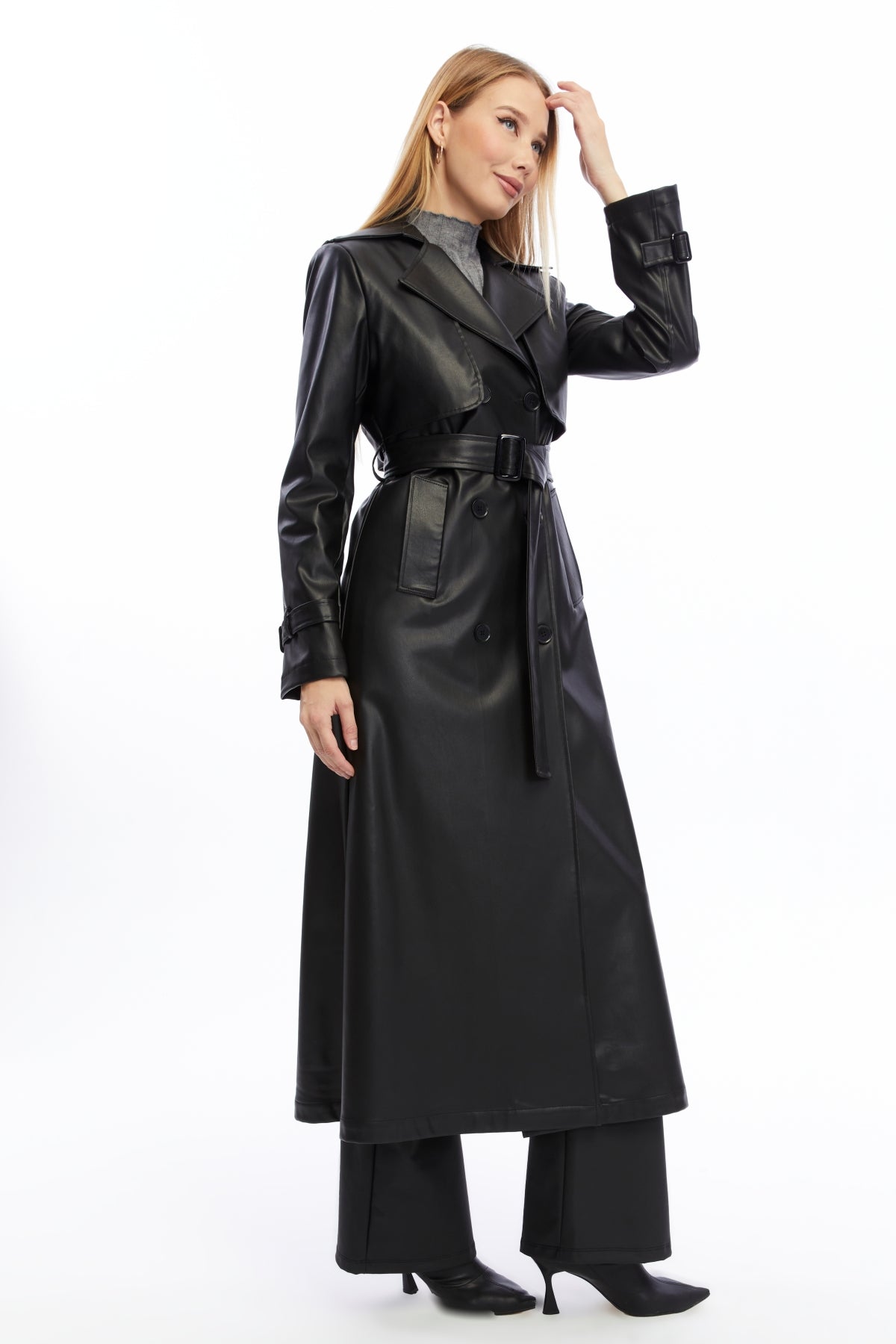 Ledermantel Trenchcoat Klassisch