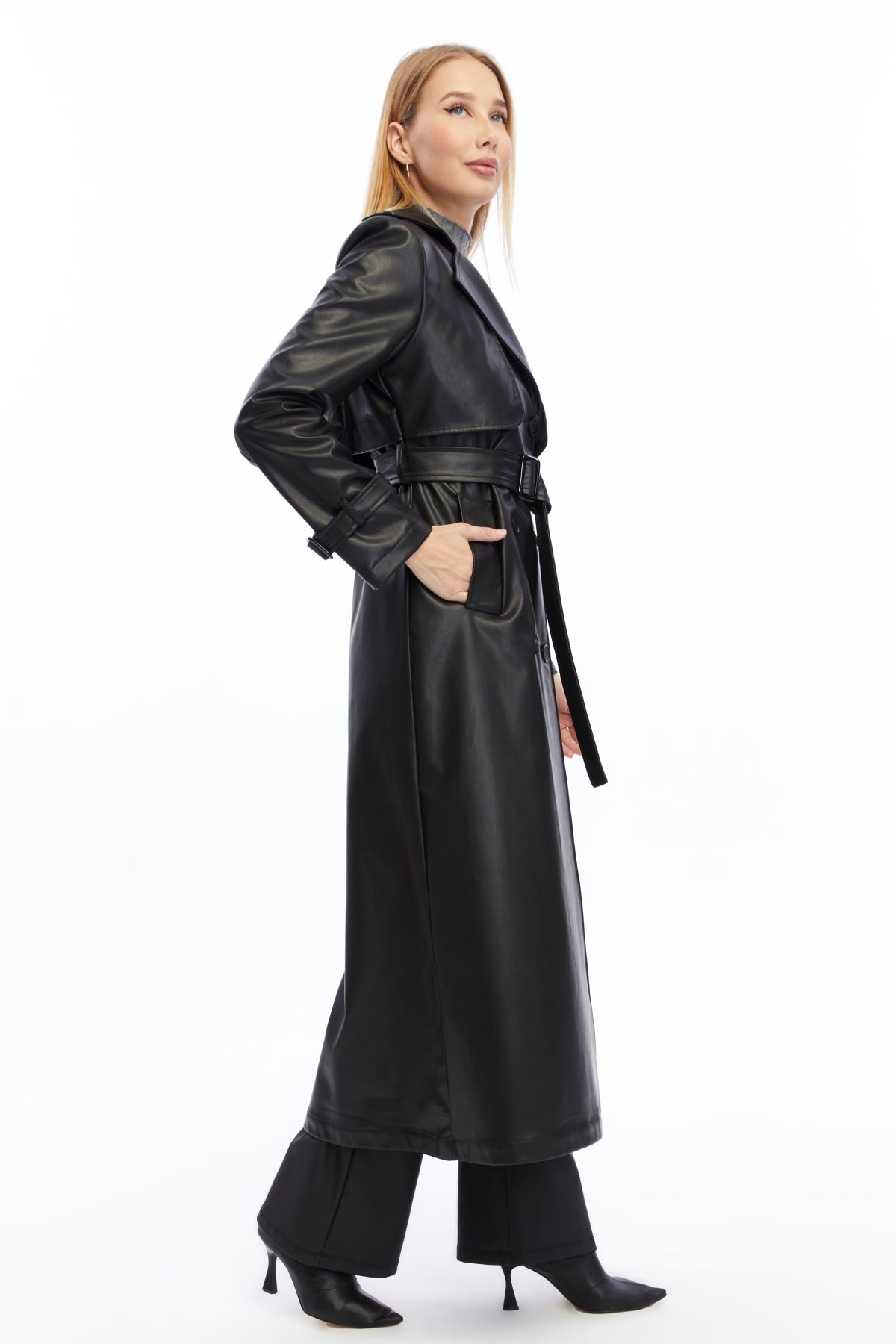 Ledermantel Trenchcoat Klassisch