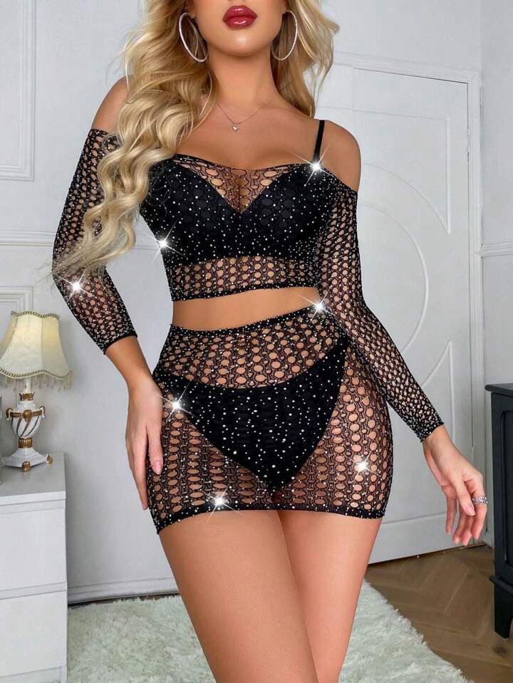 Elysium – Bodystocking mit Spitze & Netz