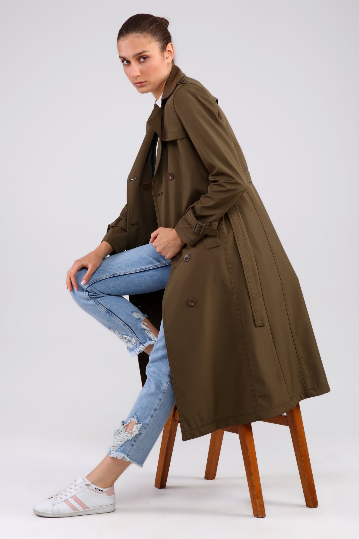 Trenchcoat mit Gürtel und Doppelreihe