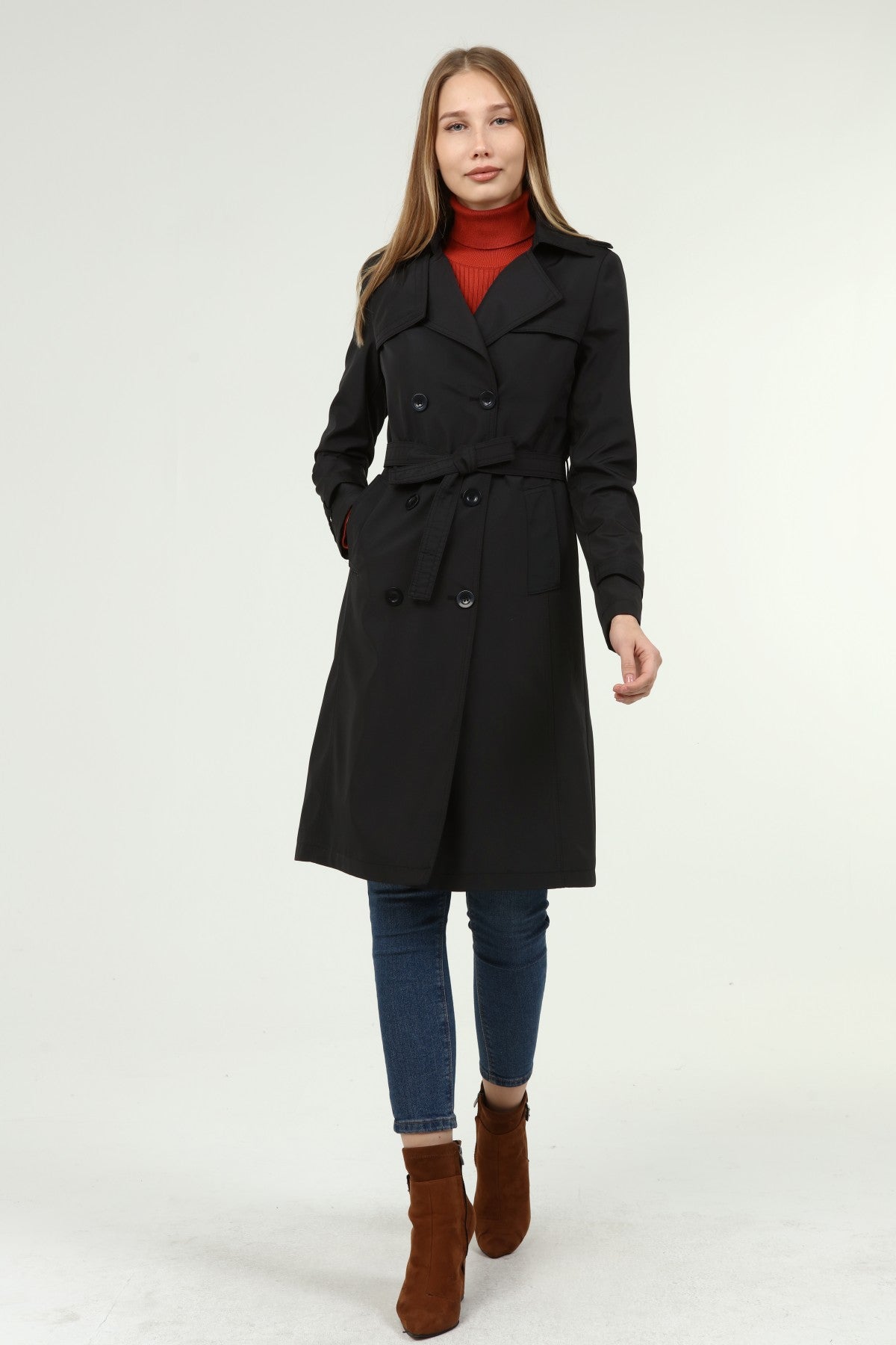Klassischer Damen Trenchcoat wasserabweisend