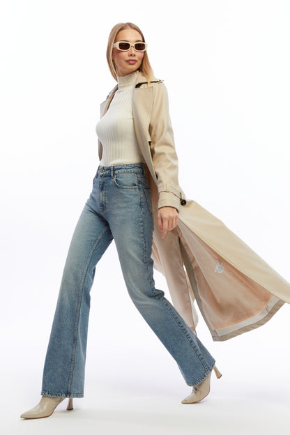 Ledermantel Trenchcoat Klassisch