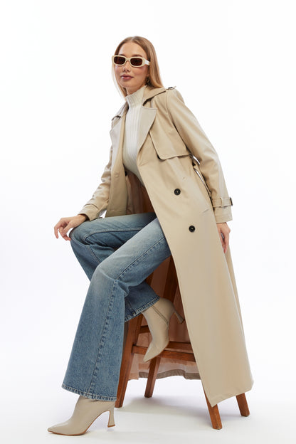 Ledermantel Trenchcoat Klassisch
