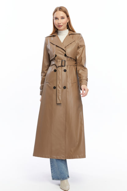 Ledermantel Trenchcoat Klassisch