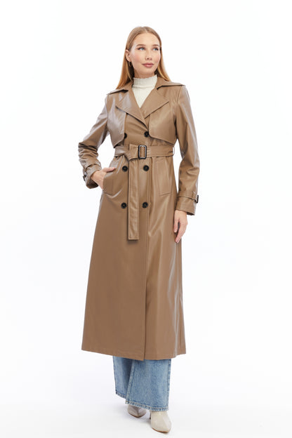 Ledermantel Trenchcoat Klassisch