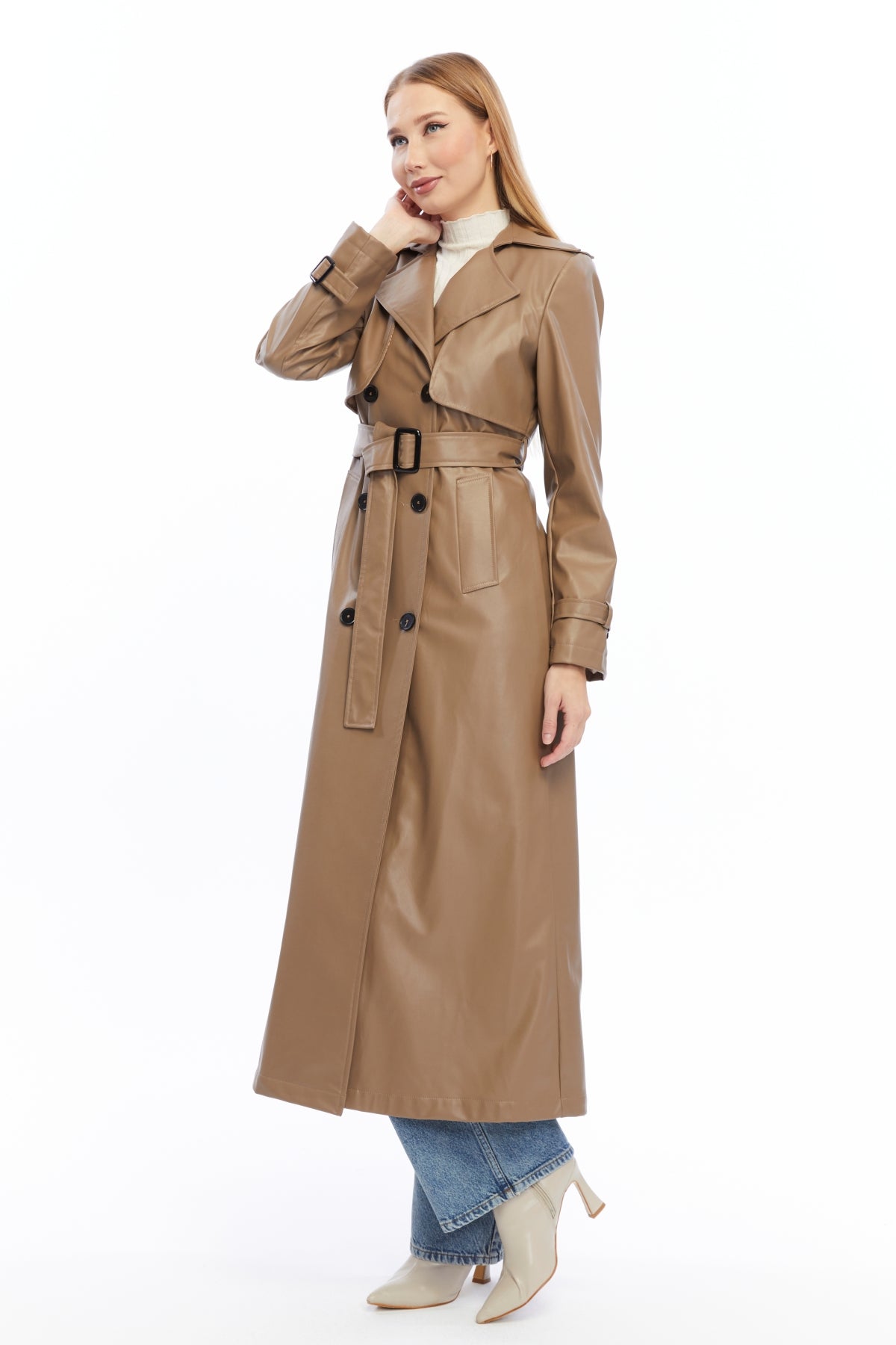 Ledermantel Trenchcoat Klassisch