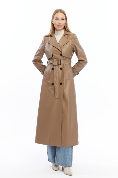 Ledermantel Trenchcoat Klassisch