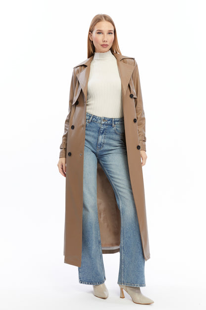 Ledermantel Trenchcoat Klassisch