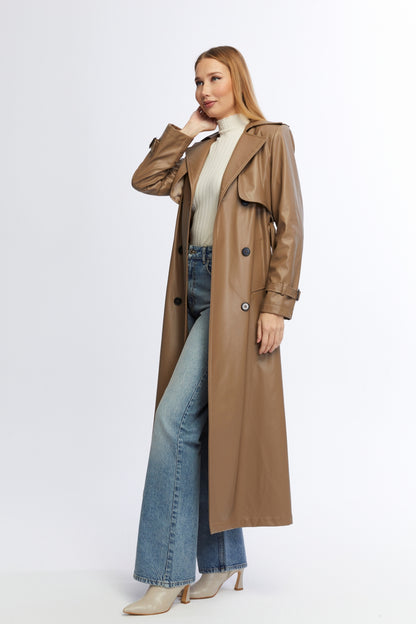 Ledermantel Trenchcoat Klassisch