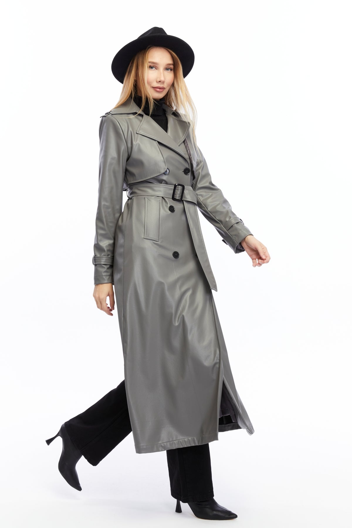 Ledermantel Trenchcoat Klassisch