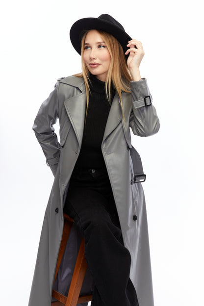 Ledermantel Trenchcoat Klassisch