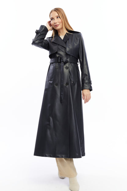 Ledermantel Trenchcoat Klassisch