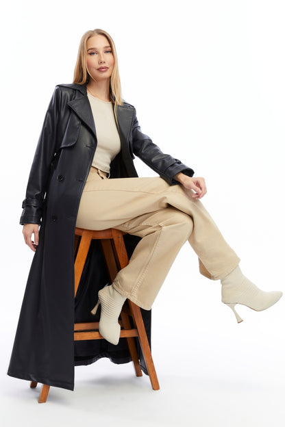Ledermantel Trenchcoat Klassisch