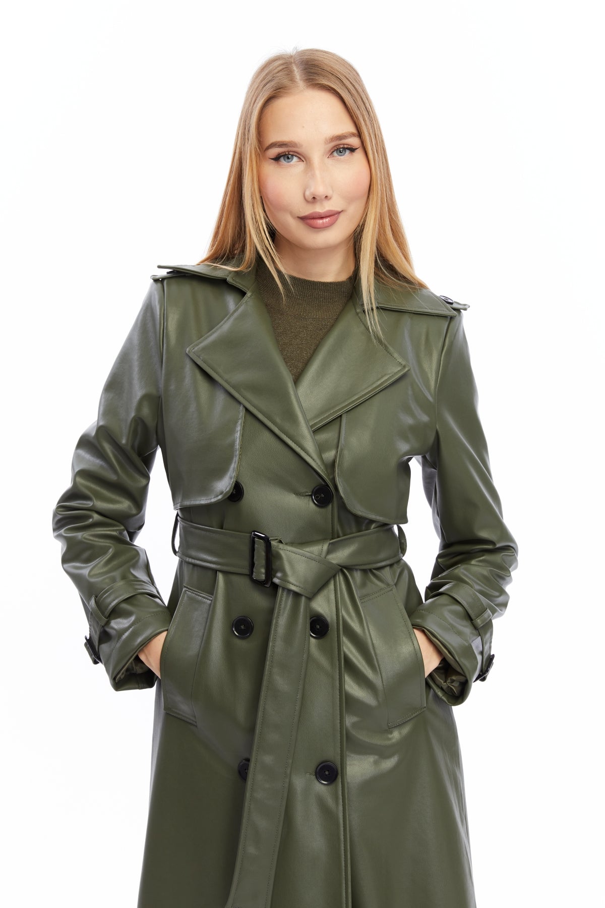 Ledermantel Trenchcoat Klassisch