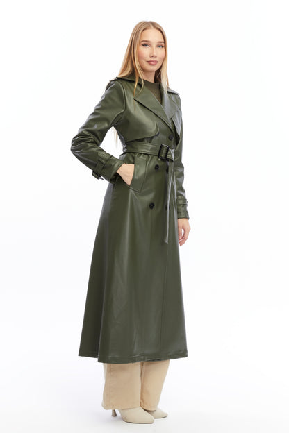 Ledermantel Trenchcoat Klassisch