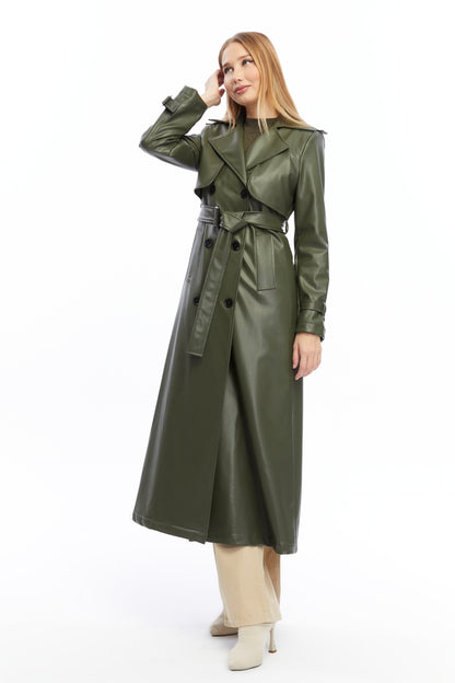 Ledermantel Trenchcoat Klassisch