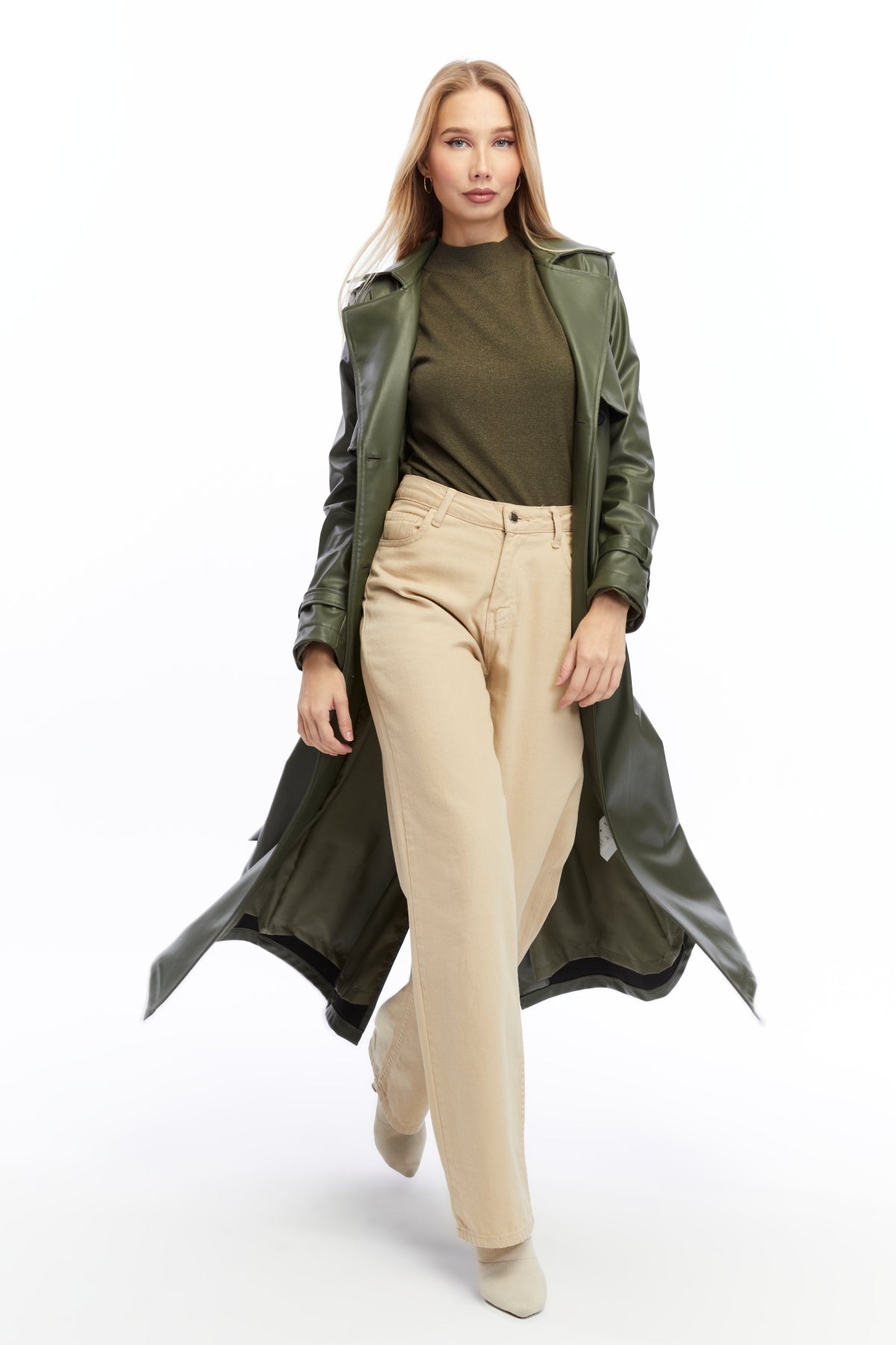 Ledermantel Trenchcoat Klassisch