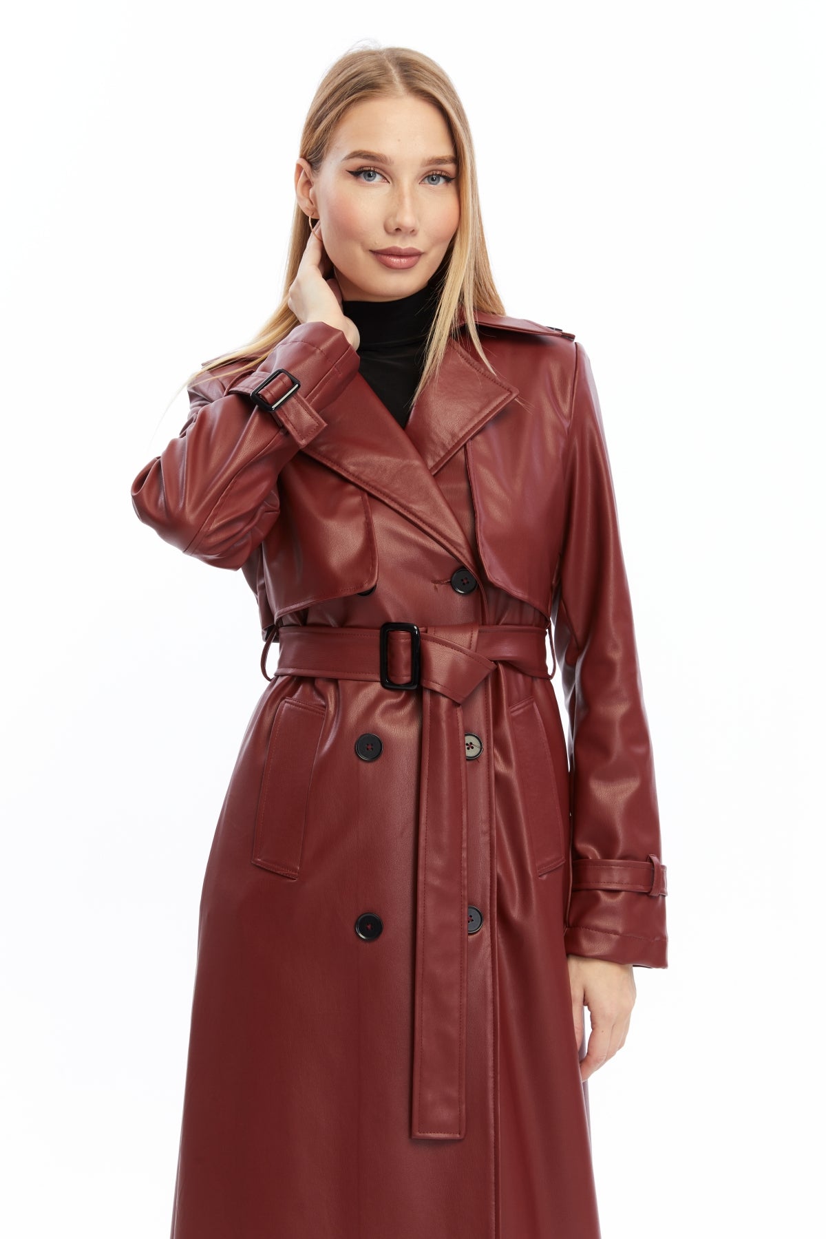 Ledermantel Trenchcoat Klassisch